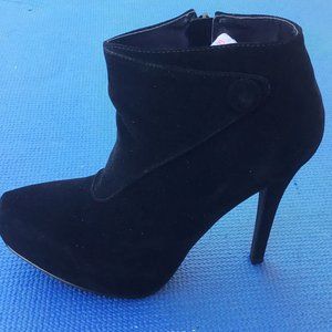 QUIPED  Ankle Boots High Heel Booties Platform Inside Faux Suede  Black  9